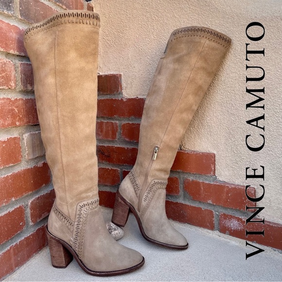 Vince Camuto “Madolee” Over the Knee Suede Leather Boot Sz 6M - Picture 1 of 15